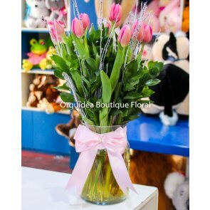 Jarrón de 10 Tulipanes